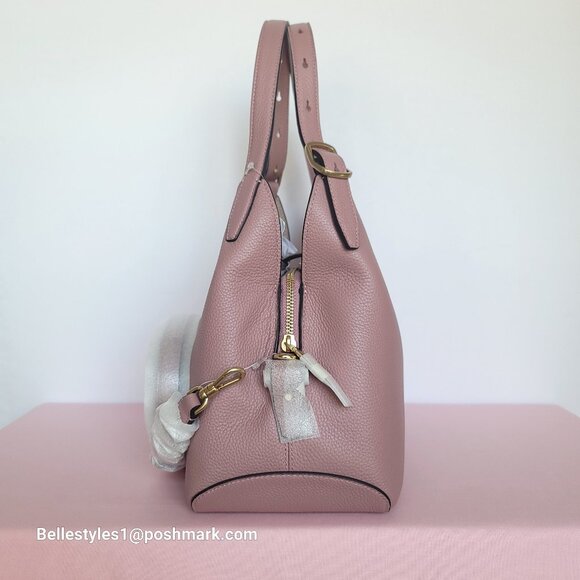 KATE SPADE Deco MEDIUM Pebbled Leather Crossbody Tote Bag- Dusk Rose⭐ - Picture 9 of 16